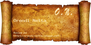 Orendi Netta névjegykártya